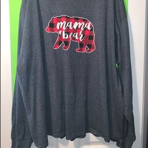 Gray “Mama Bear” long- sleeve t-shirt